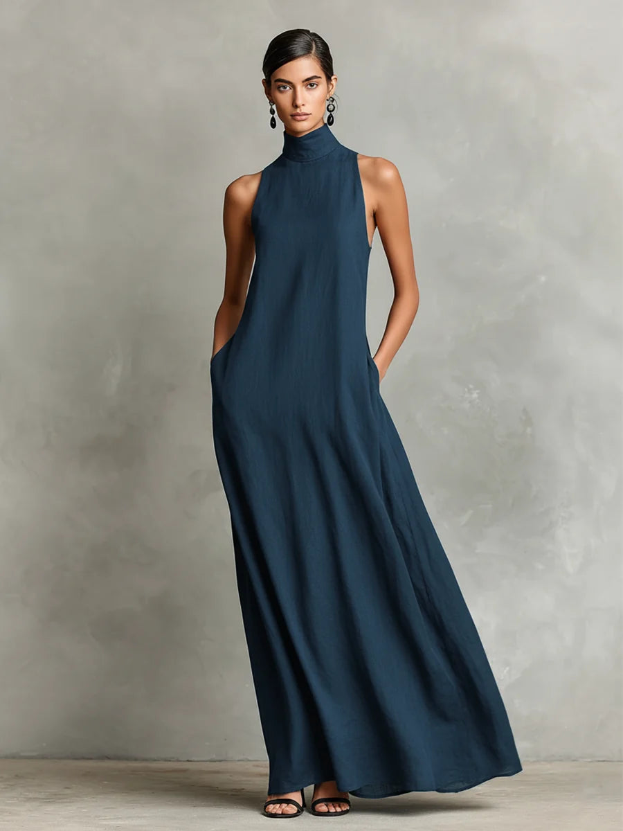 Minimalist High Neck Maxi Dress
