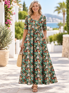 Paisley Floral Pocket Midi Dress