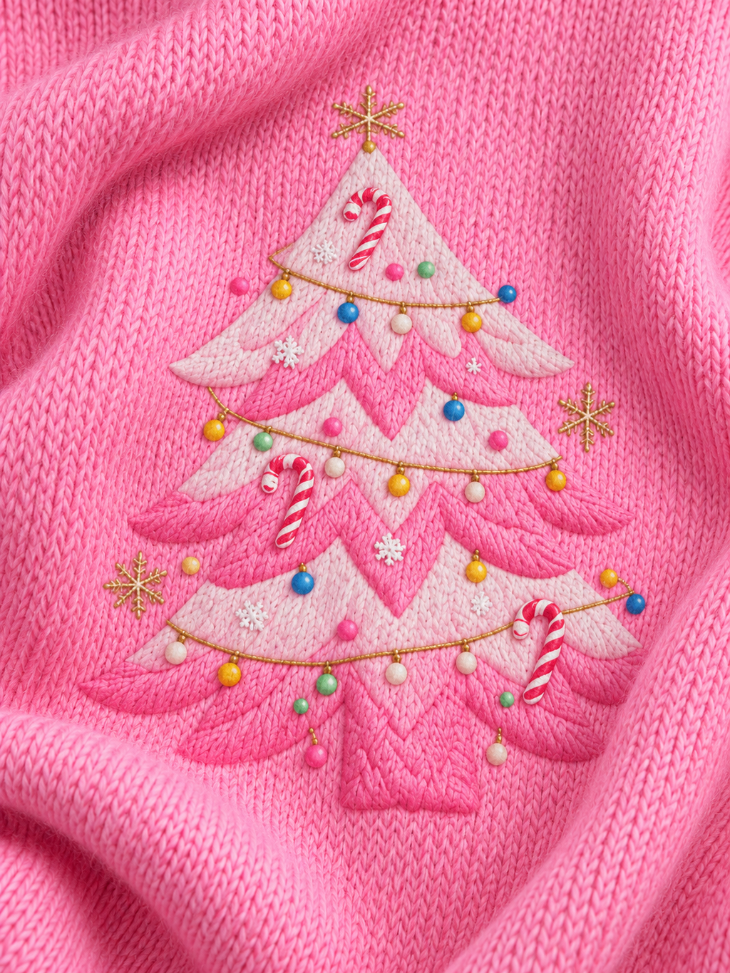Christmas Tree print Embellished Sweater