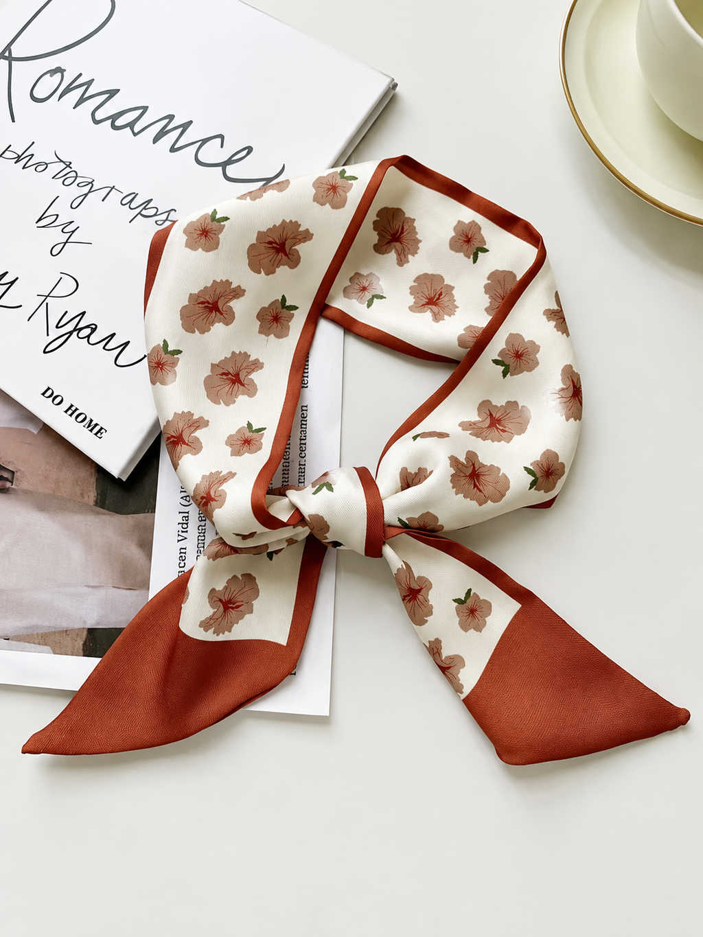 Double Layer Printed Scarf - Hair, Neck & Bag Accessory