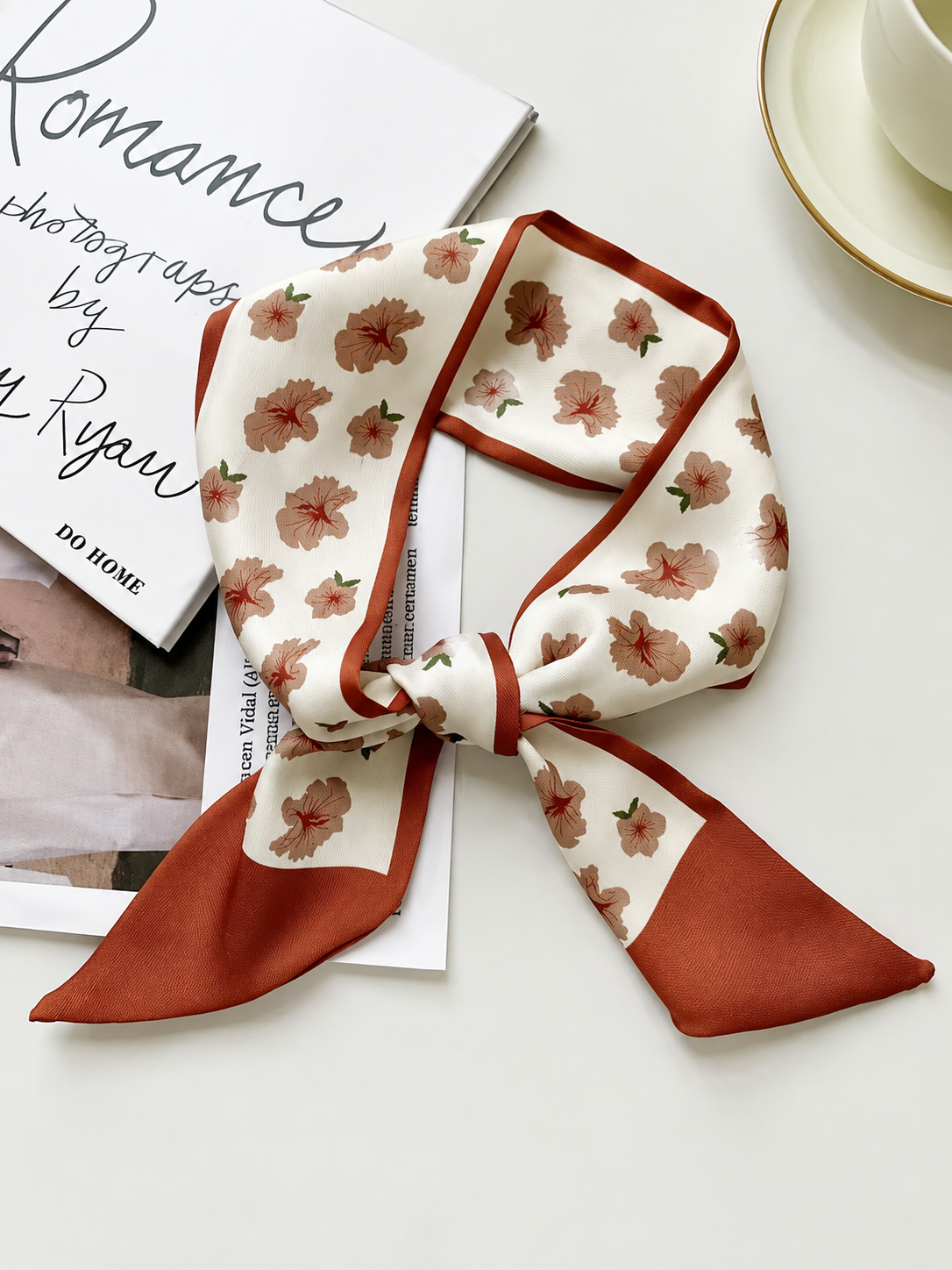 Double Layer Printed Scarf - Hair, Neck & Bag Accessory