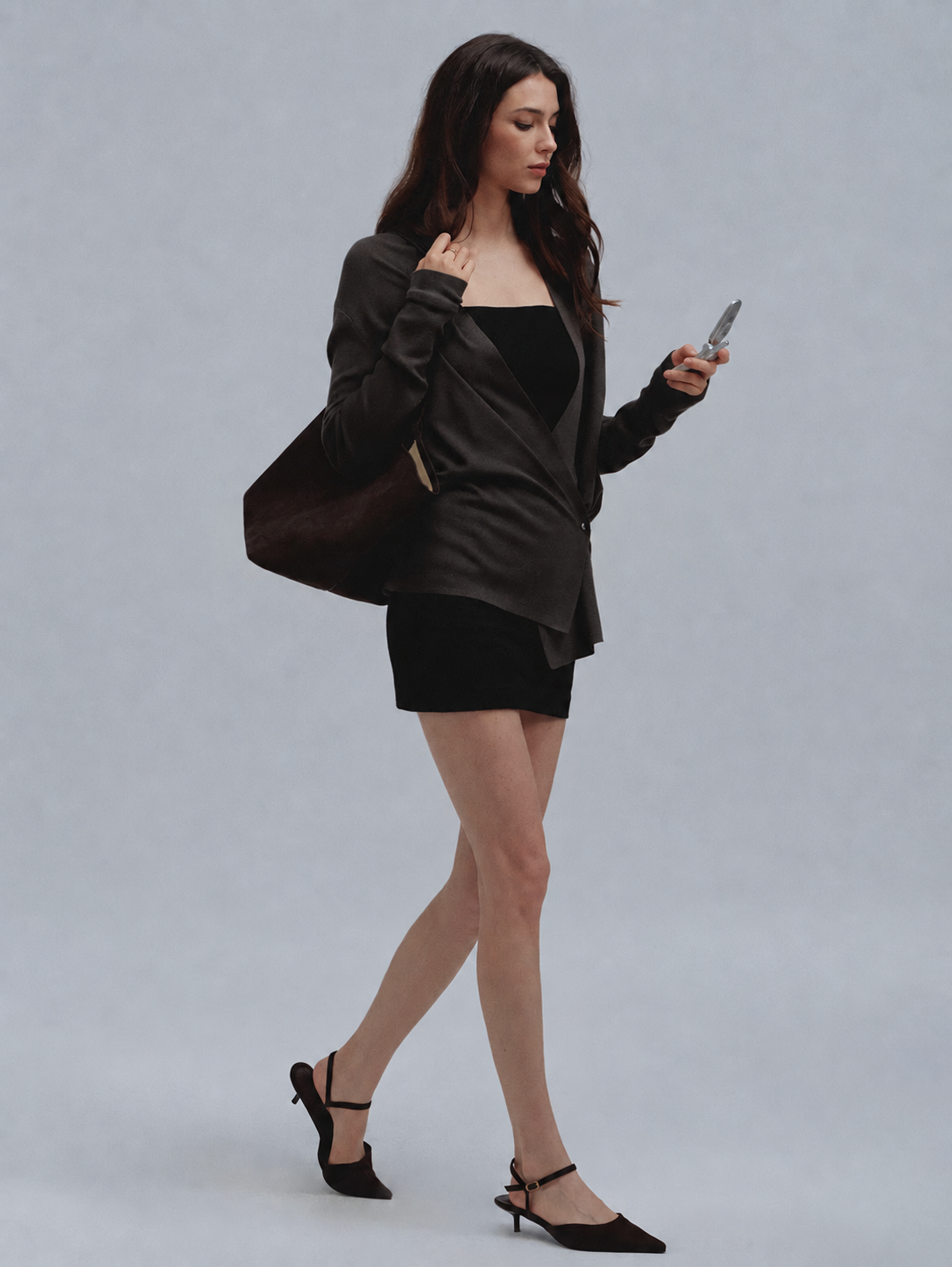 Versatile Asymmetric Hem Long Sleeve Knit Cardigan