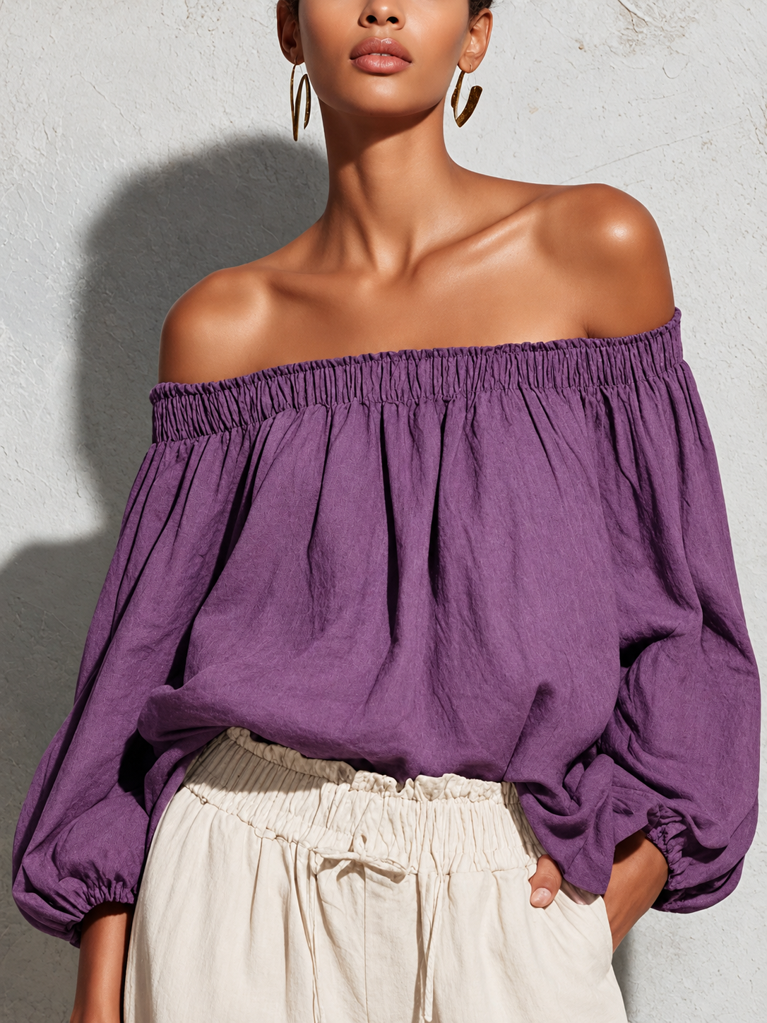 Off-Shoulder Puff Sleeve Top