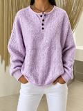 Textured Button Knit Sweater