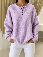 Textured Button Knit Sweater