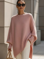 Oversized Draped Wide-Neck Sweater