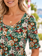 Paisley Floral Pocket Midi Dress