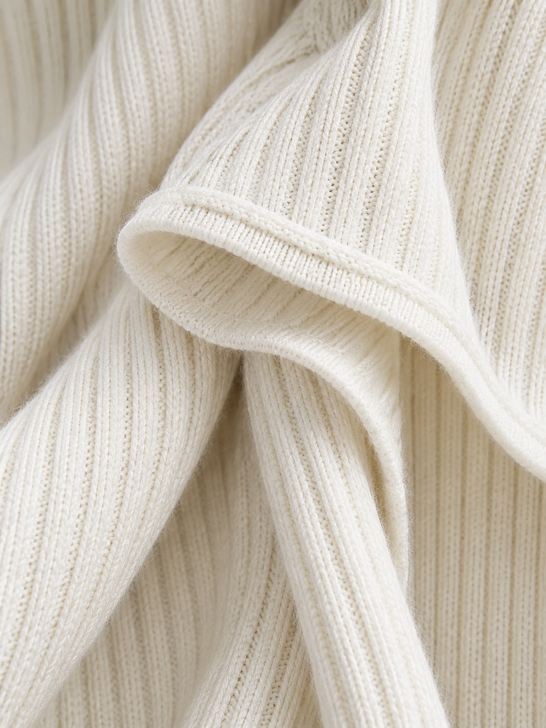 Cowl-Neck Ribbed Knit Sweater Dress