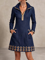Long-sleeved Casual Loose Denim Dress