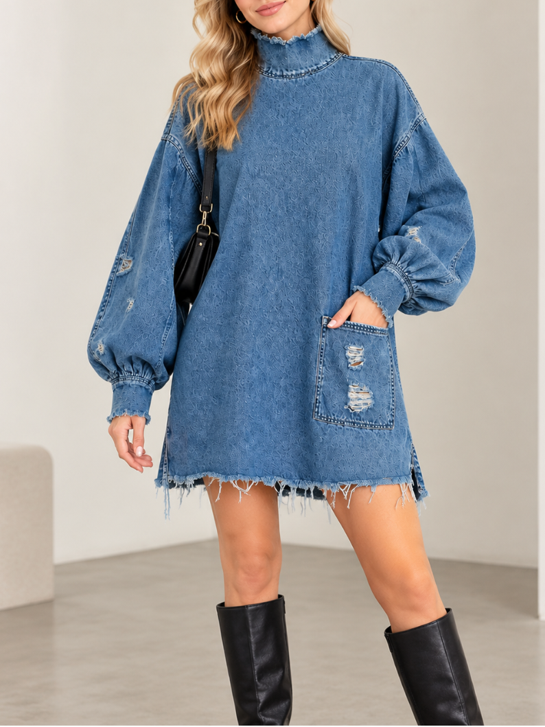 Vintage Denim Oversized Mini Dress