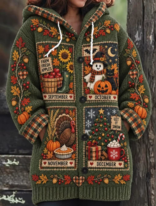 Jacquard Knit Cardigan