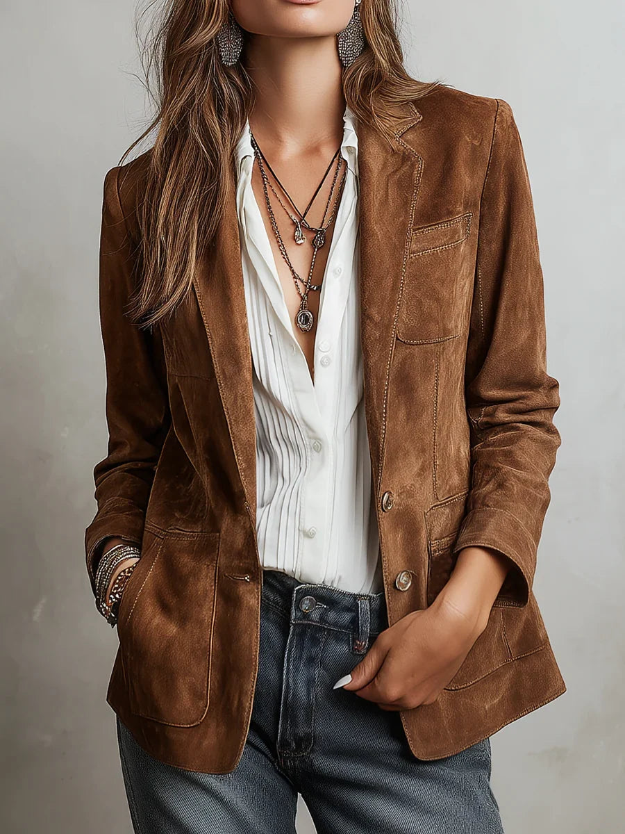 Chaqueta blazer de ante vintage