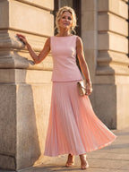 Structured Bodice Pleated Skirt Set