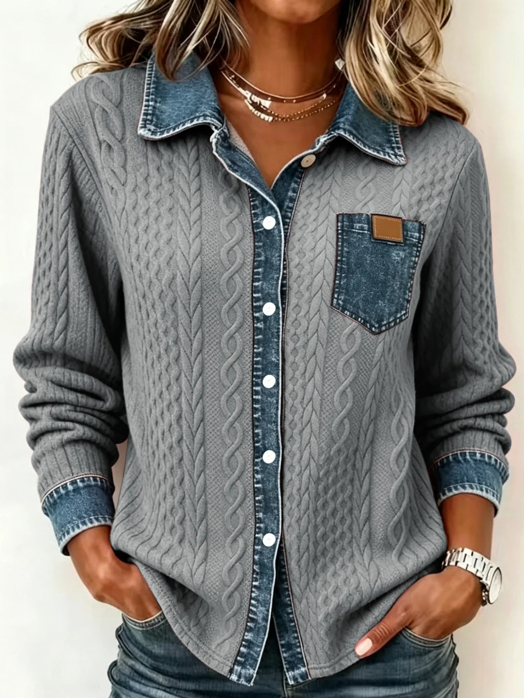 Comfortable Denim Cardigan