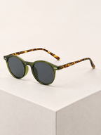 Gafas de sol retro de montura redonda transparente