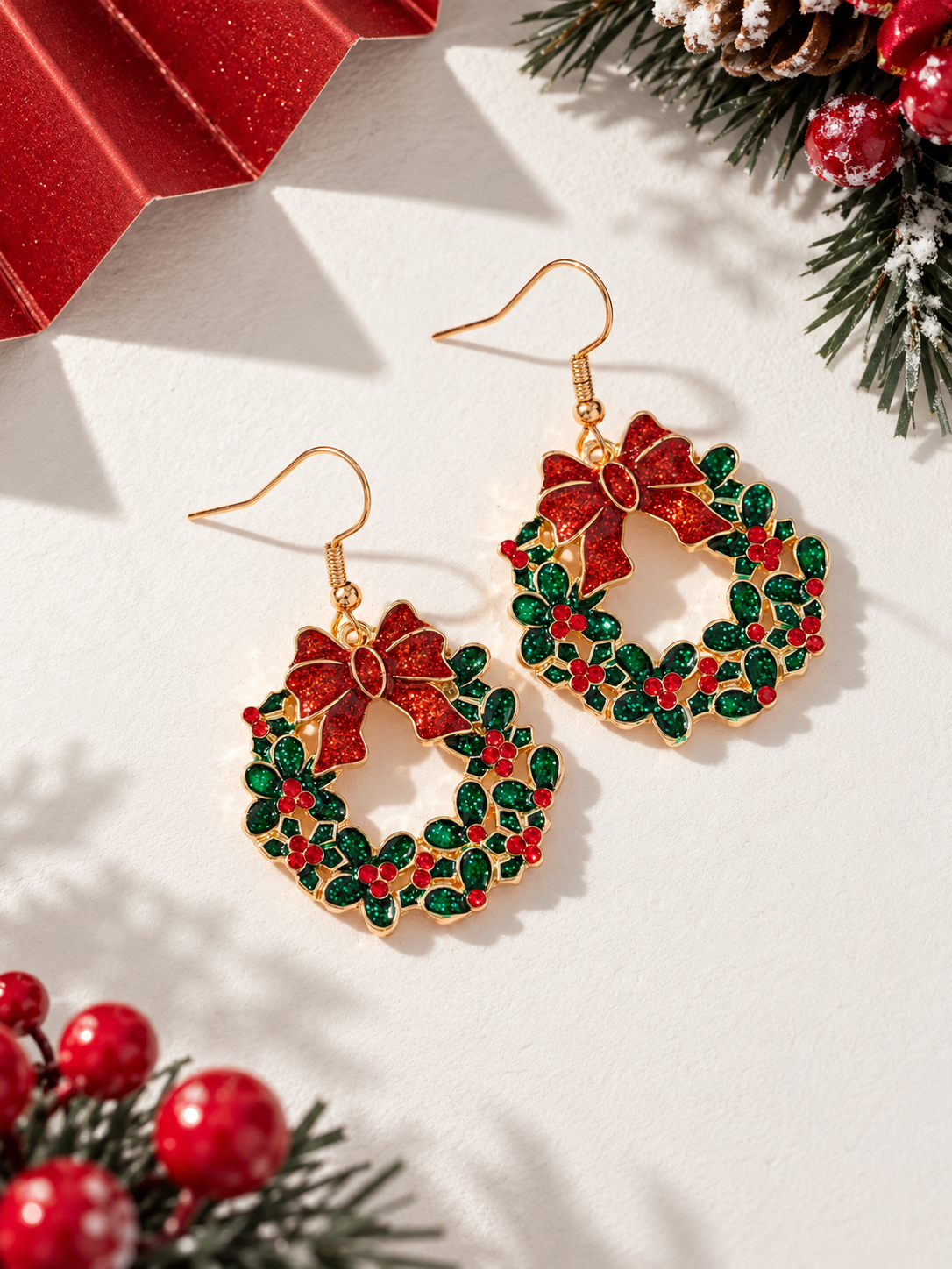 Wreath-style Festive Earrings