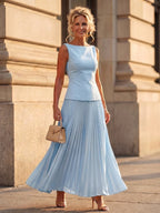 Structured Bodice Pleated Skirt Set