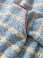 Minimalist Striped Square-Neck Long-Sleeve Maxi Sweater Dress