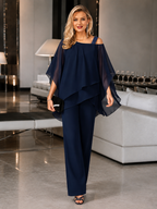 Solid Color Half Sleeve Two Piece Set