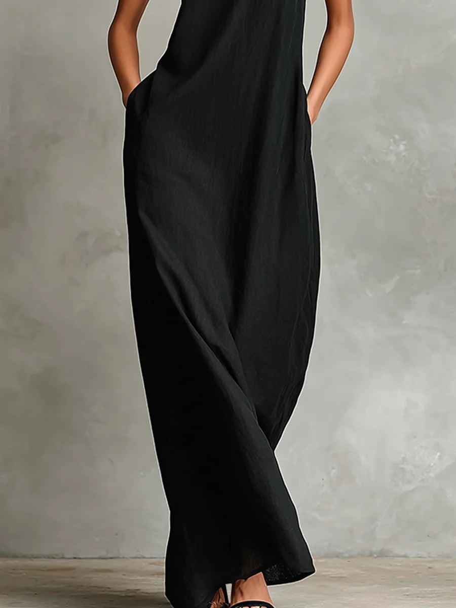 Minimalist High Neck Maxi Dress