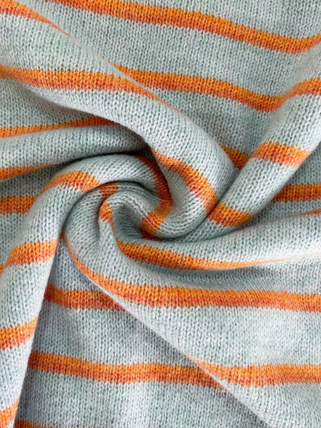 Contrast Trim Striped Knit Cardigan