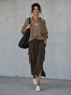 Minimalist Pointelle Half-Zip Long-Sleeve Sweater