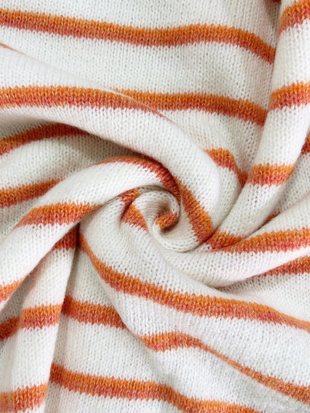 Contrast Trim Striped Knit Cardigan