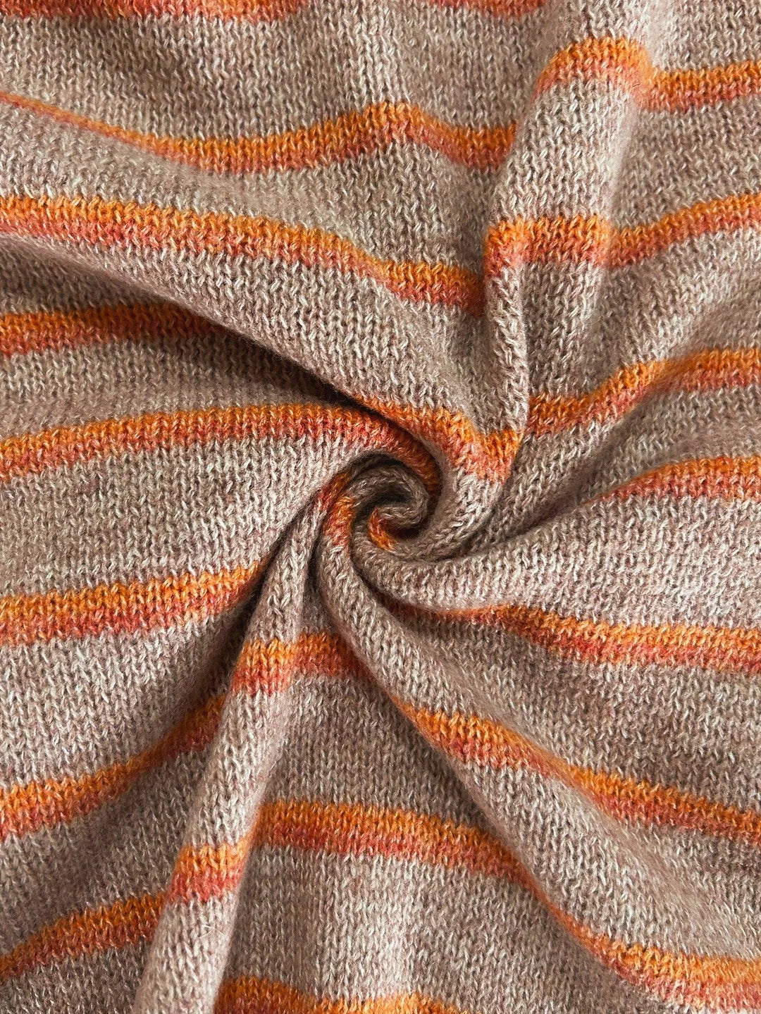 Contrast Trim Striped Knit Cardigan