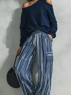 Striped Wide Leg Two Piece Set