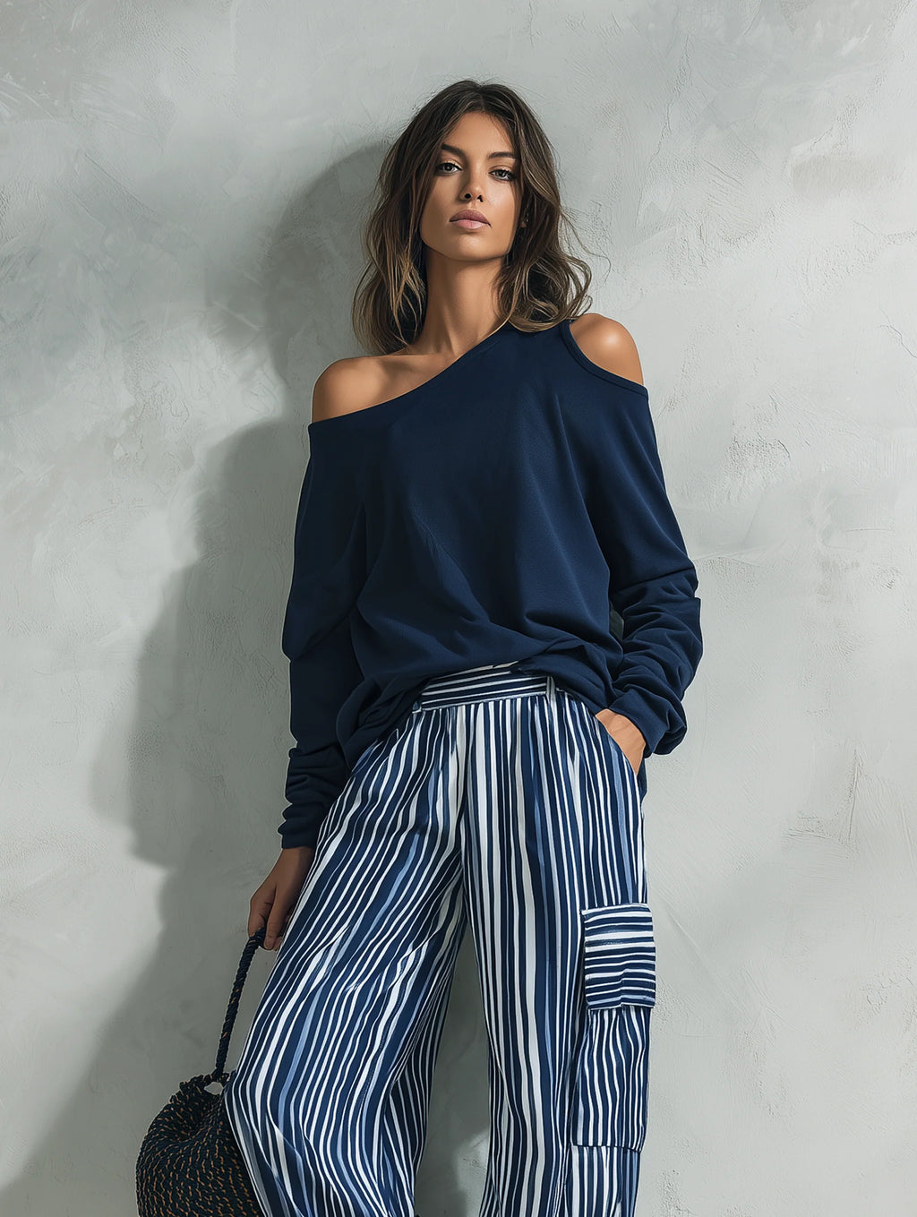 Striped Wide Leg Two Piece Set