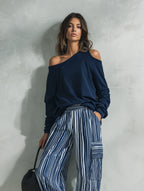 Striped Wide Leg Two Piece Set