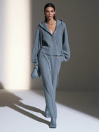 Hooded Long-Sleeve Knit Cardigan