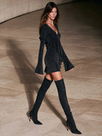 Flare Sleeve Cocktail Mini Dress