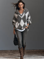 Elegant Knitted Long-Sleeve Hooded Sweater