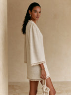 Romantic Lace-Trim V-Neck Mini Dress