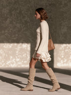 Knit Ruffle Hem Mini Dress