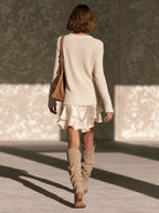 Knit Ruffle Hem Mini Dress