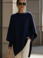 Oversized Draped Wide-Neck Sweater