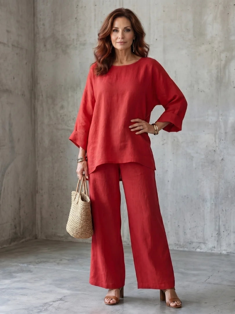 Oversized Tunic Wide Leg Pant Set