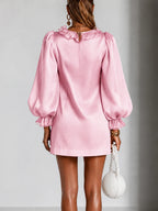 Elegant Ruffle Puff Sleeve Mini Dress