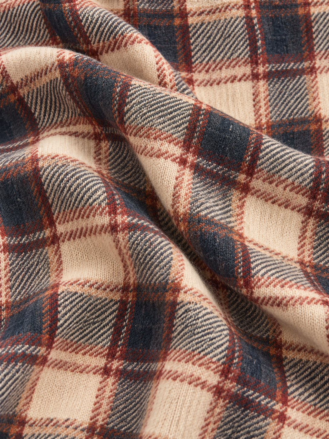 Vintage Plaid Jacquard Shawl-Collar Toggle Cardigan