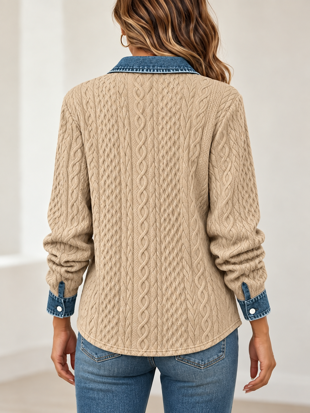 Comfortable Denim Cardigan