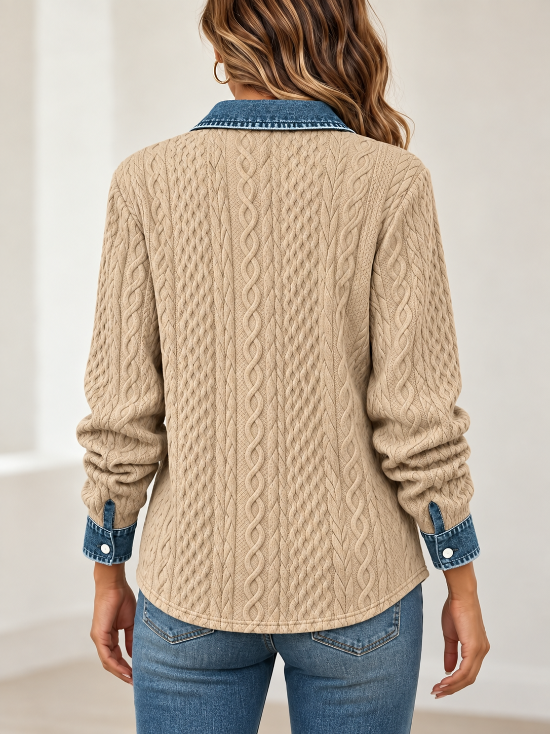 Comfortable Denim Cardigan
