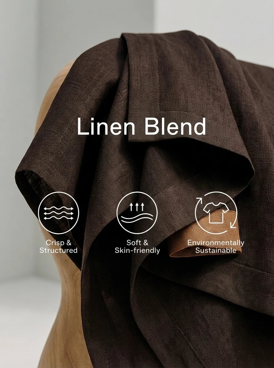 Contrast Trim Linen Set