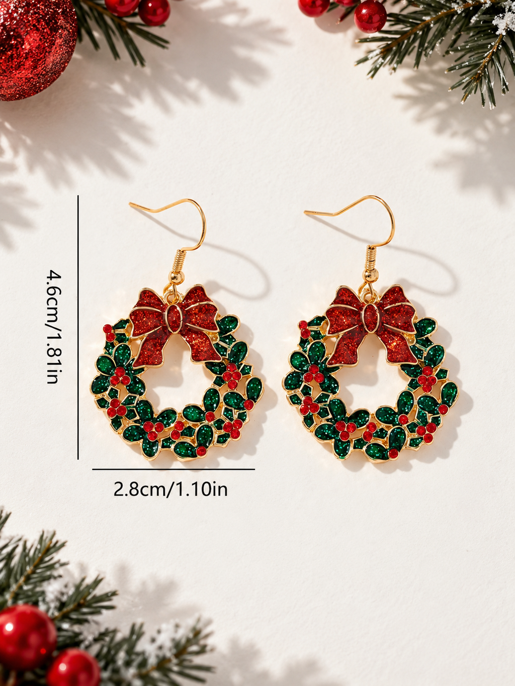 Wreath-style Festive Earrings