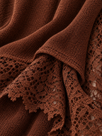 Lace Panel Bohemian Bell Sleeve Sweater