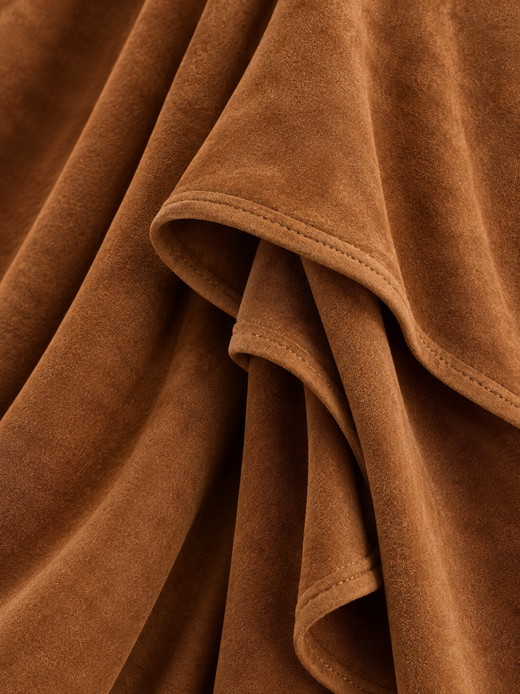 Asymmetric Suede Wide Leg Pants