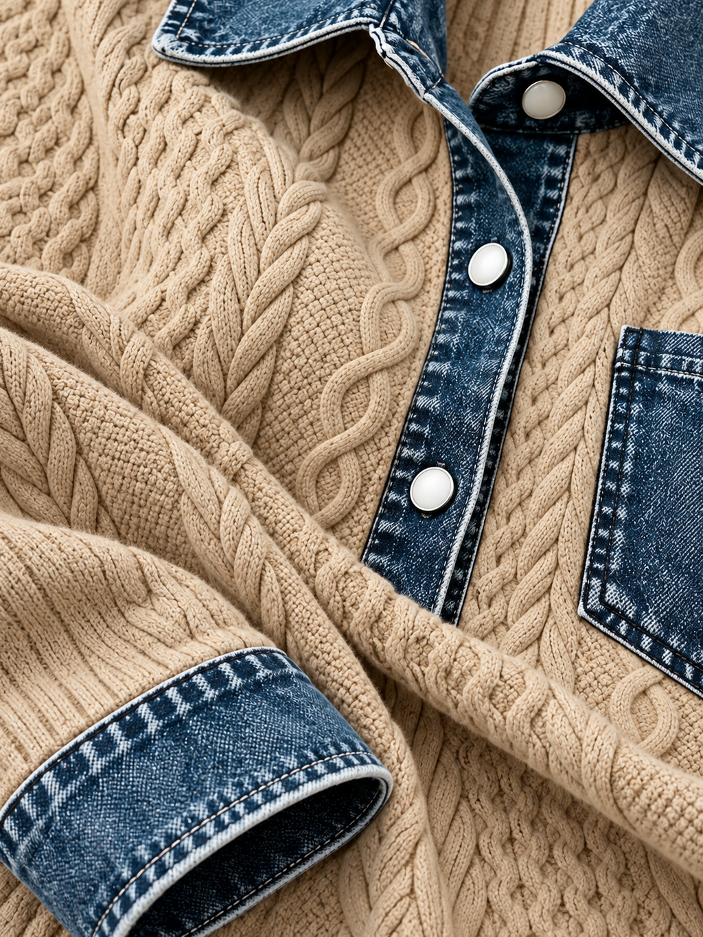 Comfortable Denim Cardigan