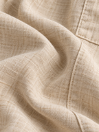 Khaki Cotton-Linen Shirt And Trousers Two-Piece Set