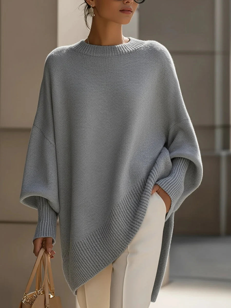 Oversized Draped Wide-Neck Sweater